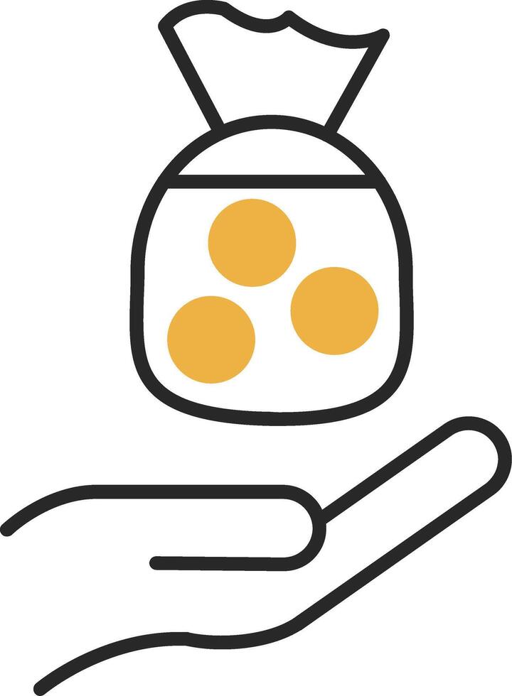 Zakat Skined Filled Icon vector