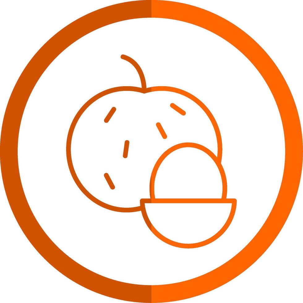 Longan Line Orange Circle Icon vector
