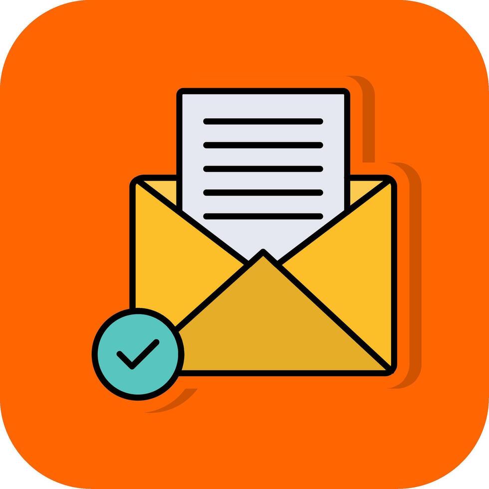 Open Email Filled Orange background Icon vector