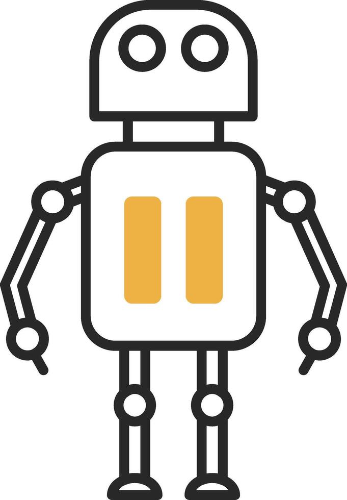 Robot Skined Filled Icon vector