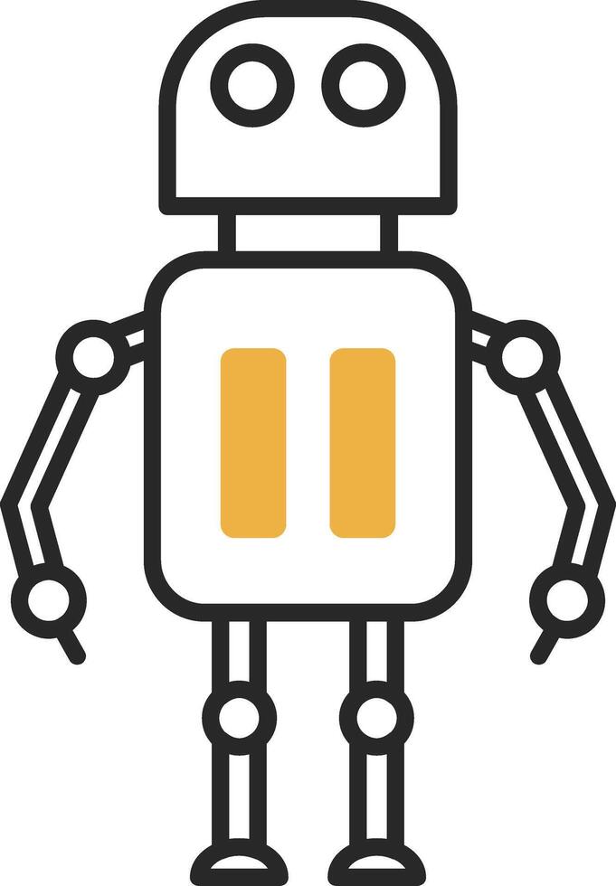 robot desollado lleno icono vector