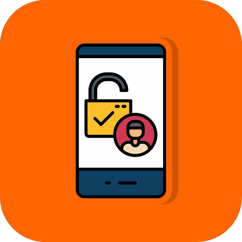 acceso lleno naranja antecedentes icono vector