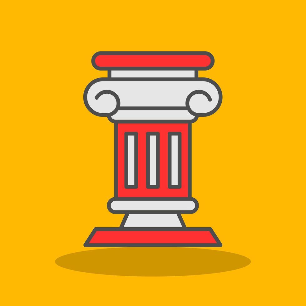Pillar Filled Shadow Icon vector