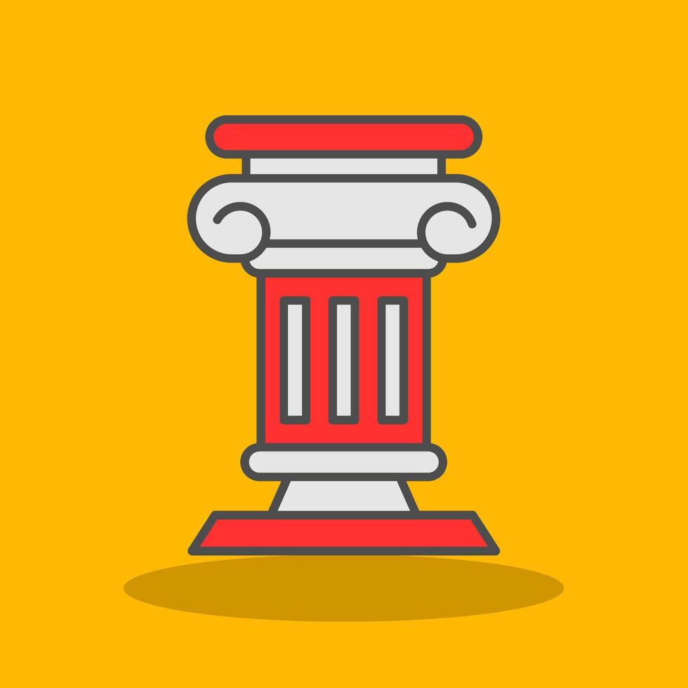 Pillar Filled Shadow Icon vector