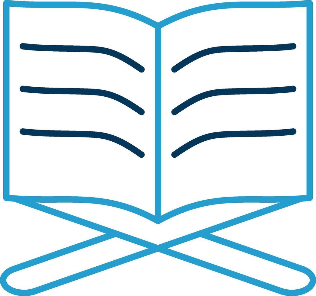 Quran Line Blue Two Color Icon vector