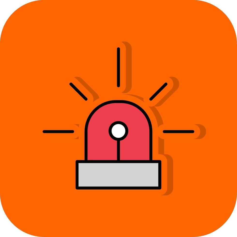 Siren Filled Orange background Icon vector