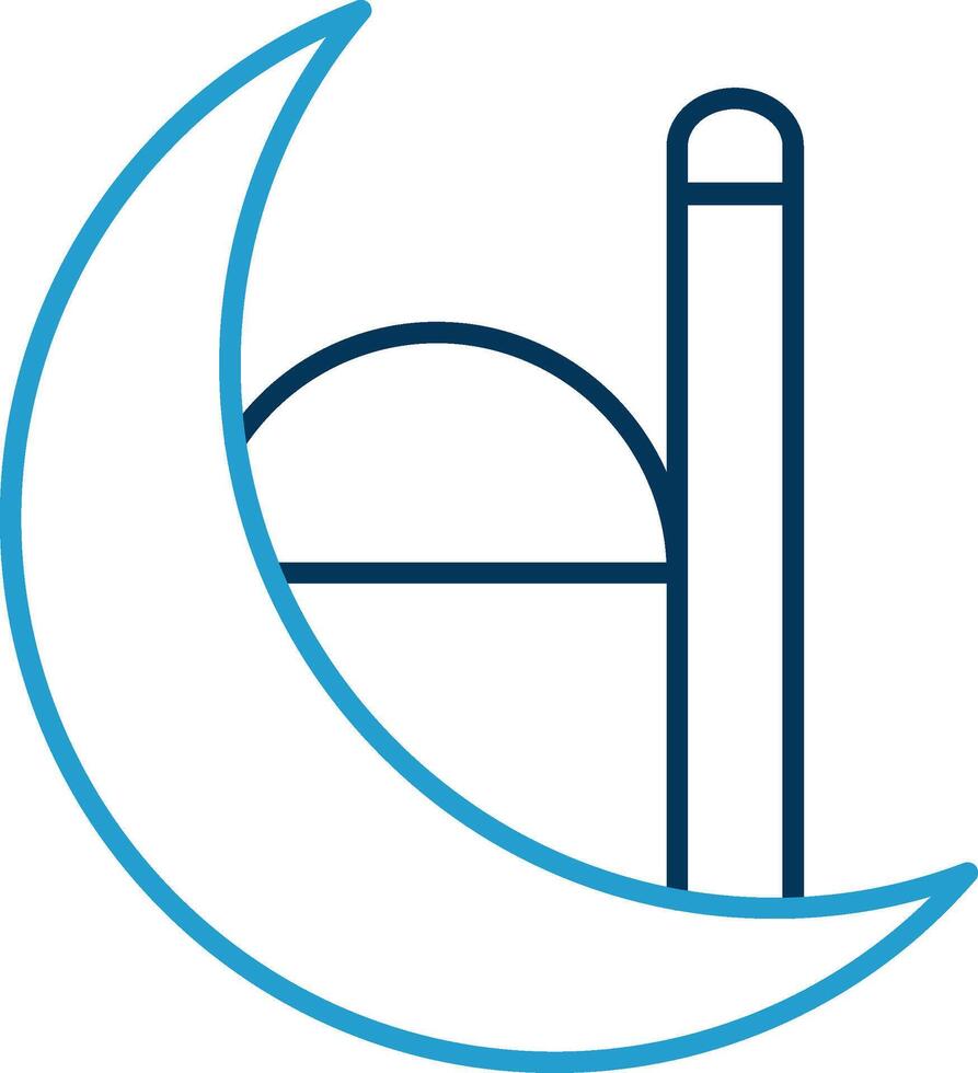 Ramadan Line Blue Two Color Icon vector