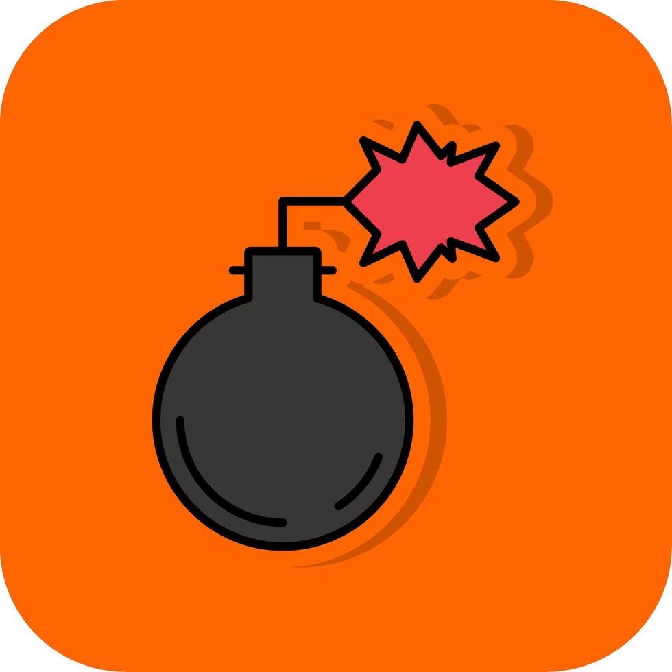 Bomb Filled Orange background Icon vector