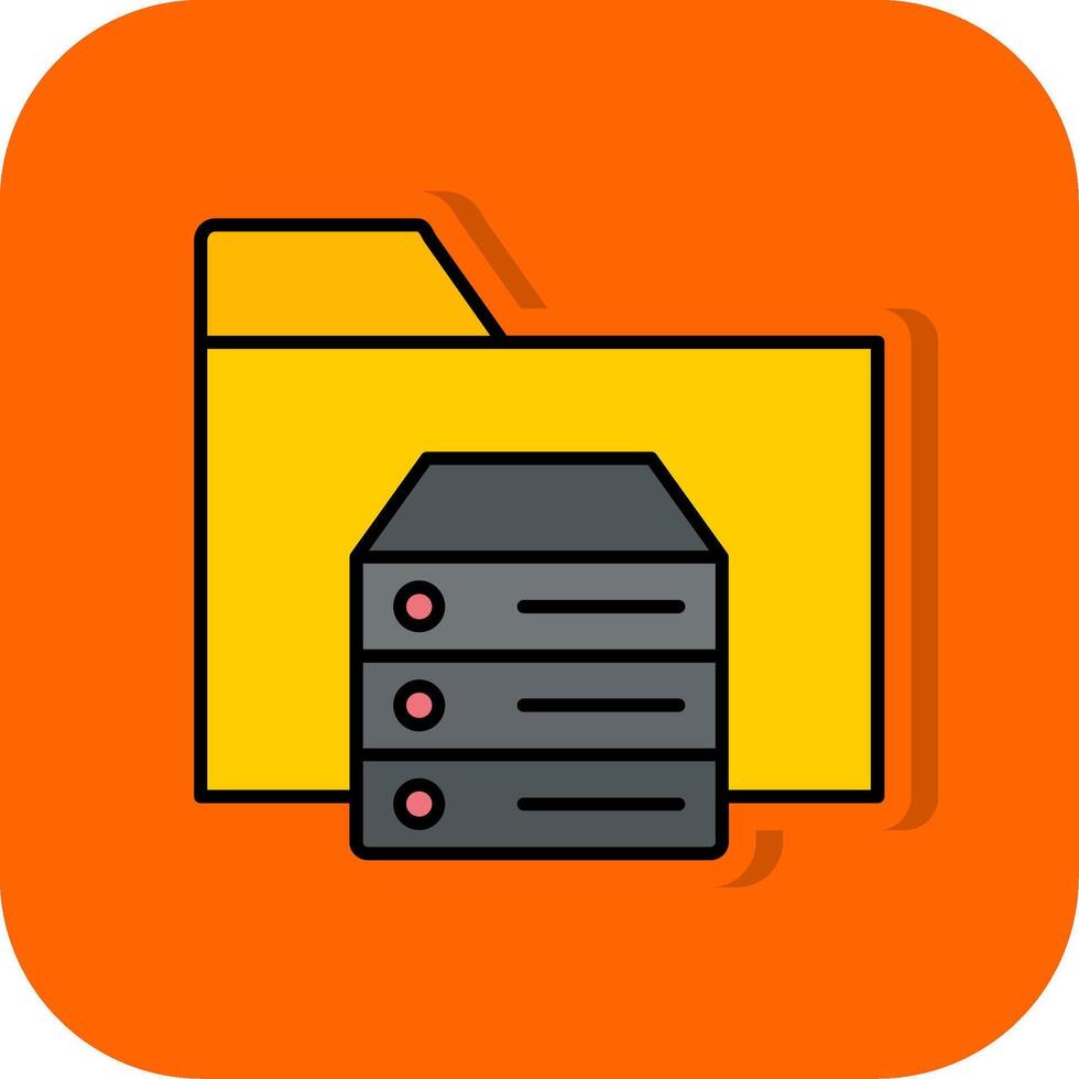 Folder Filled Orange background Icon vector