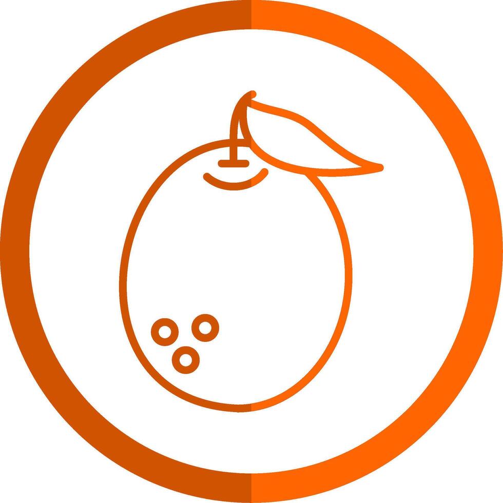 pomelo Line Orange Circle Icon vector