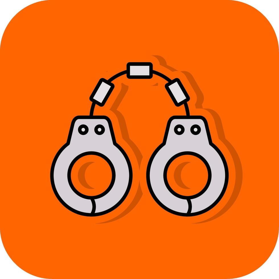 Handcuffs Filled Orange background Icon vector