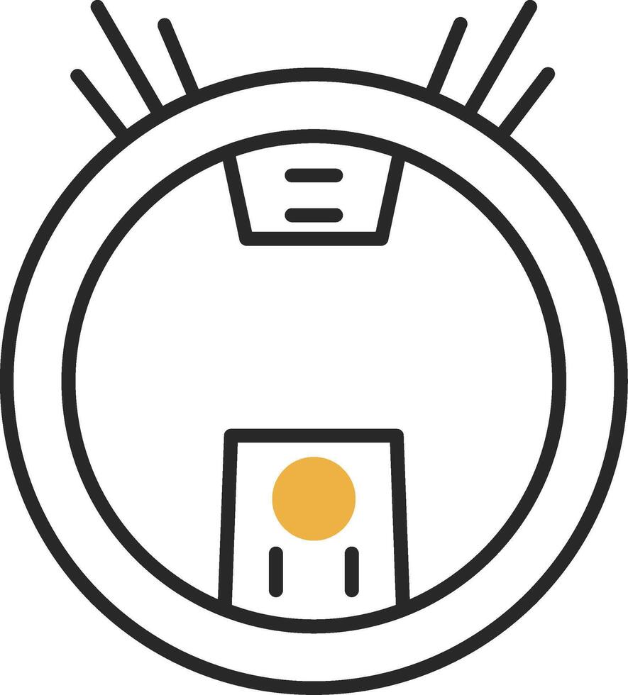 Robot Vacuum Skined Filled Icon vector