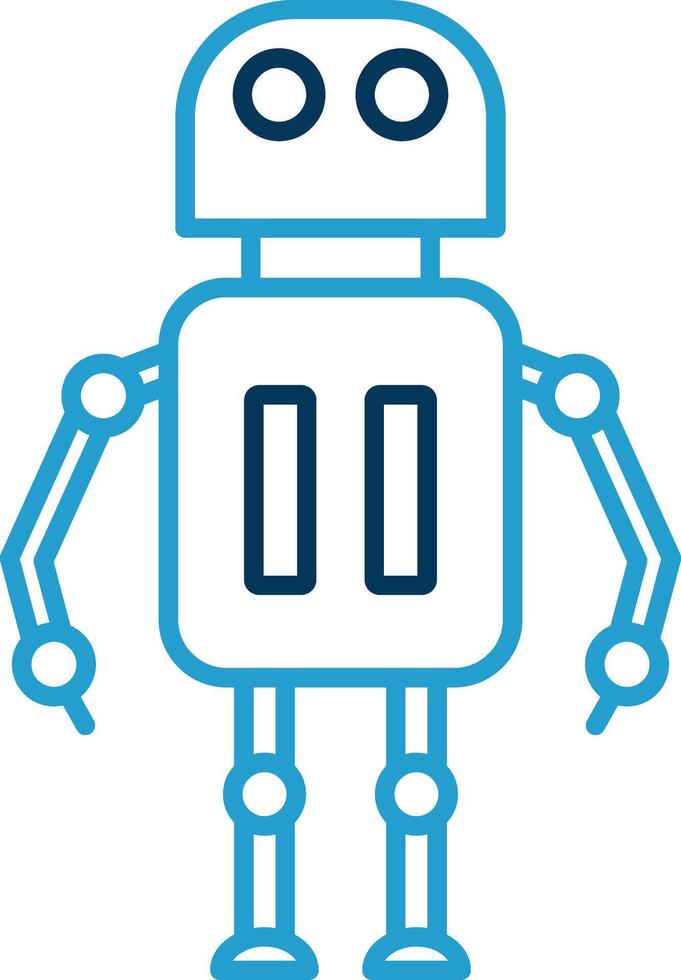 Robot Line Blue Two Color Icon vector