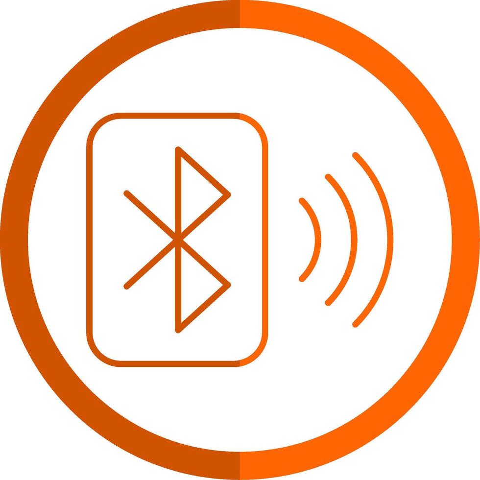 Bluetooth Line Orange Circle Icon vector