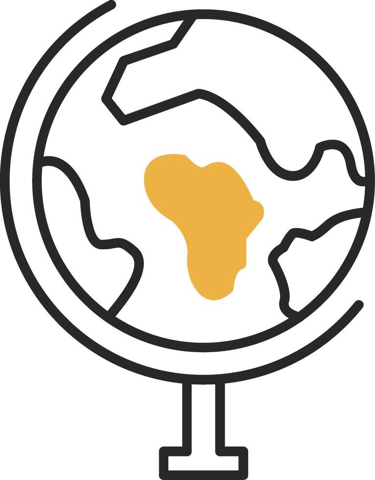 Globe Skined Filled Icon vector