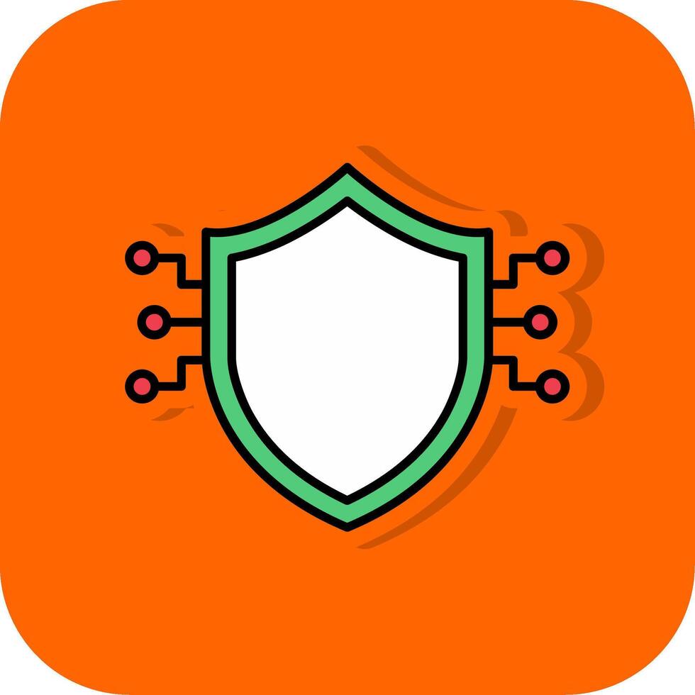 Sheild lleno naranja antecedentes icono vector