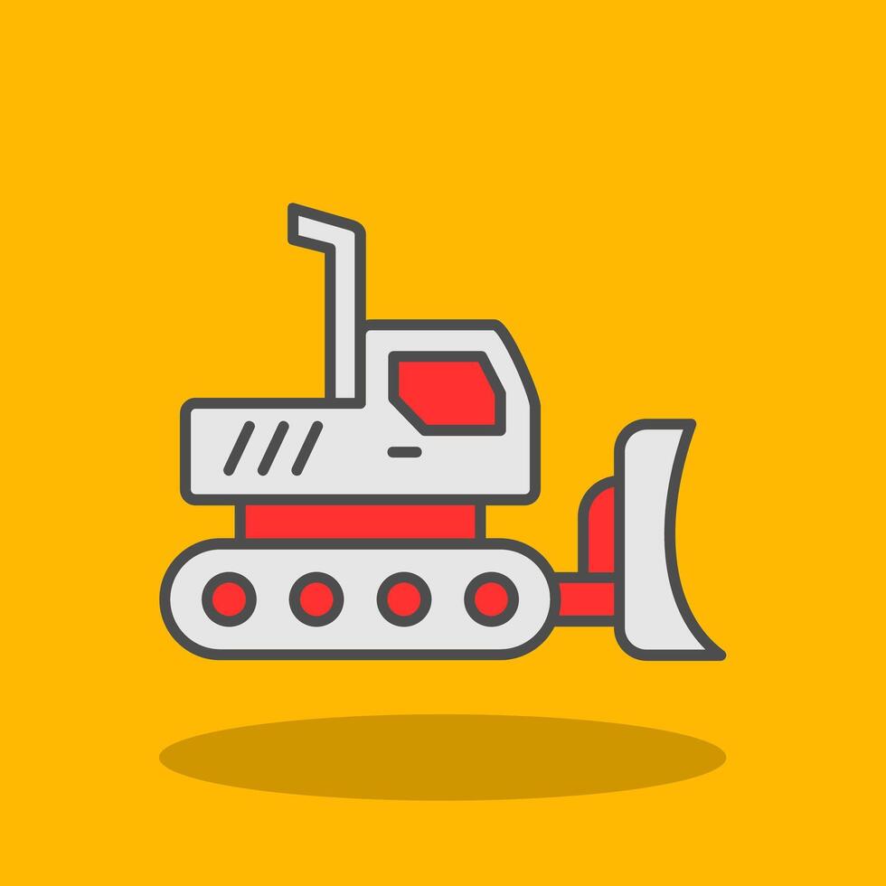 Excavator Filled Shadow Icon vector