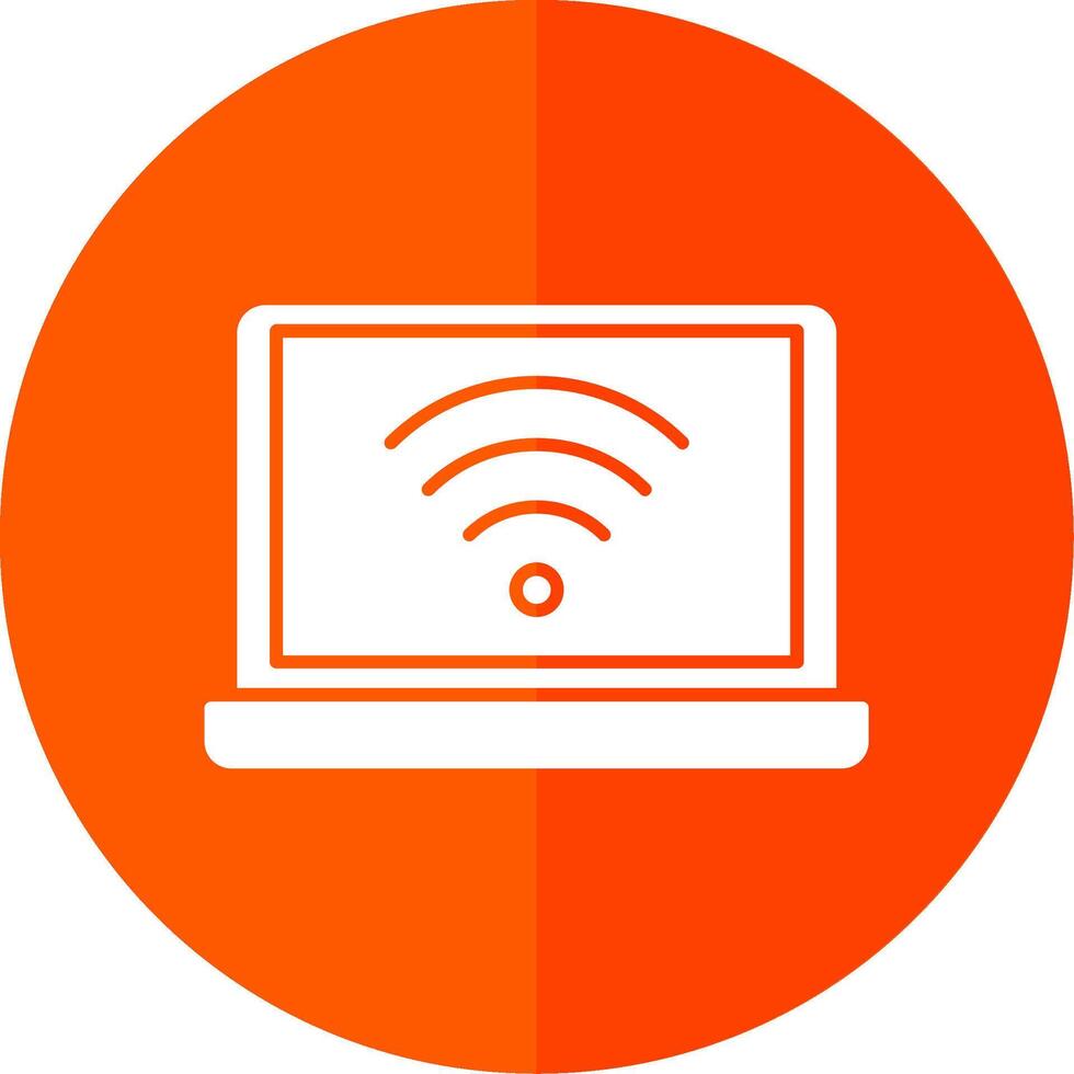 Internet Connection Glyph Red Circle Icon vector