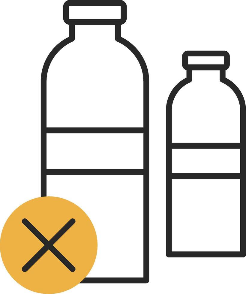 No Plastic Bottles Skined Filled Icon vector