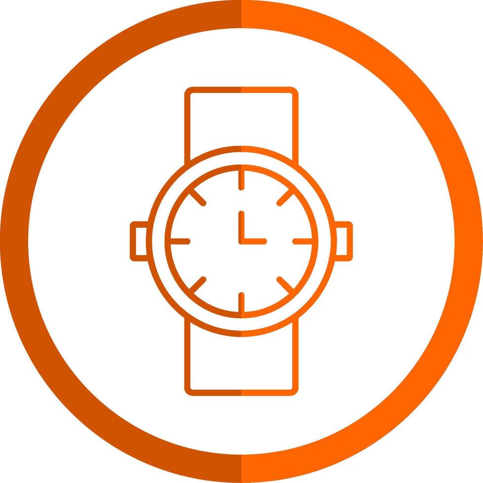 Watch Line Orange Circle Icon vector