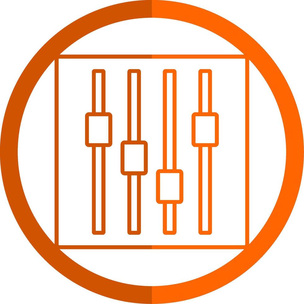 Faders Line Orange Circle Icon vector