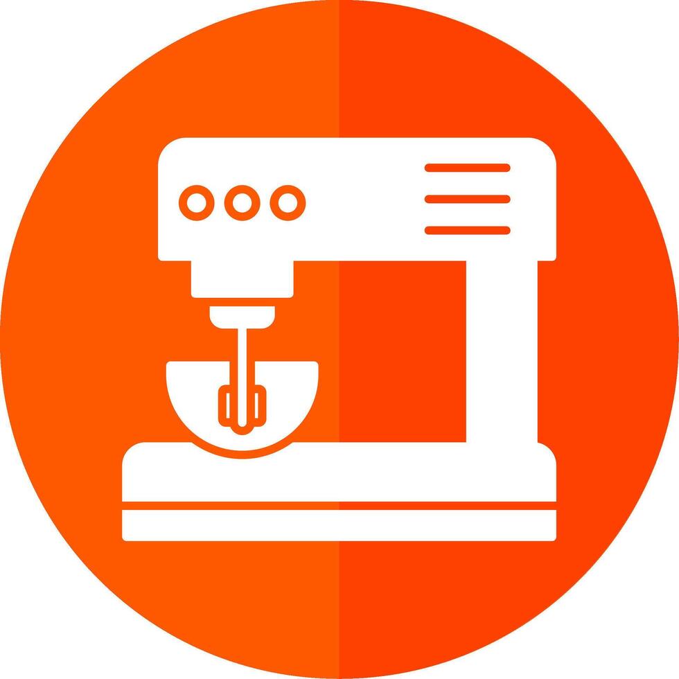 Electric Mixer Glyph Red Circle Icon vector
