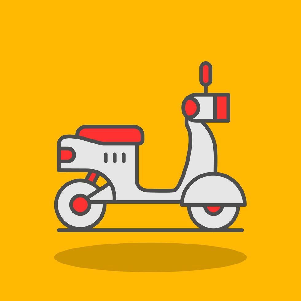 scooter lleno sombra icono vector