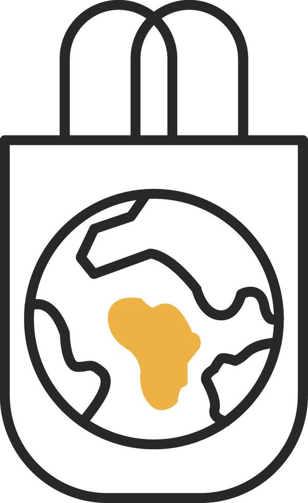 Eco Bag Skined Filled Icon vector