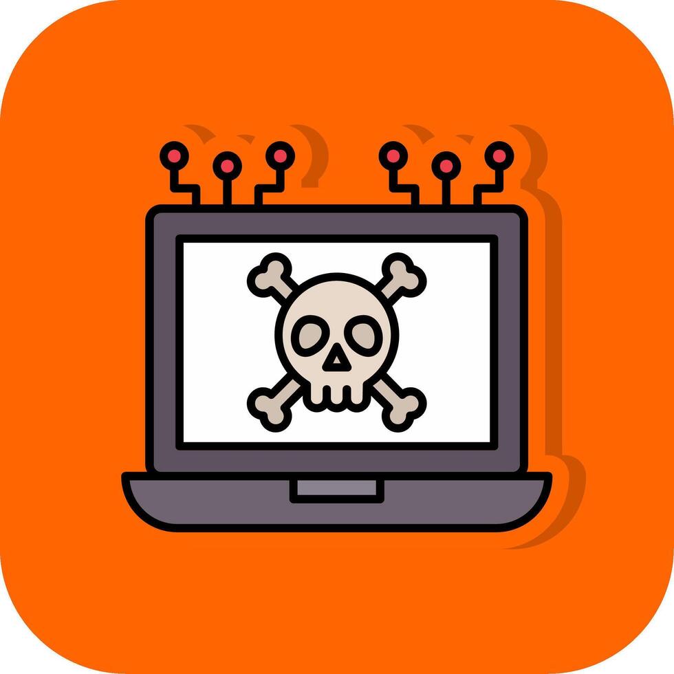 Dead Filled Orange background Icon vector