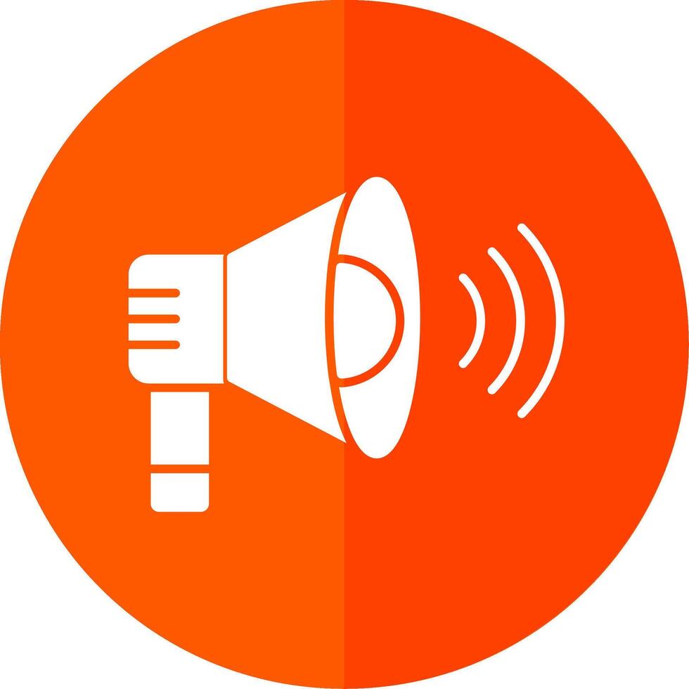 Loud Speaker Glyph Red Circle Icon vector