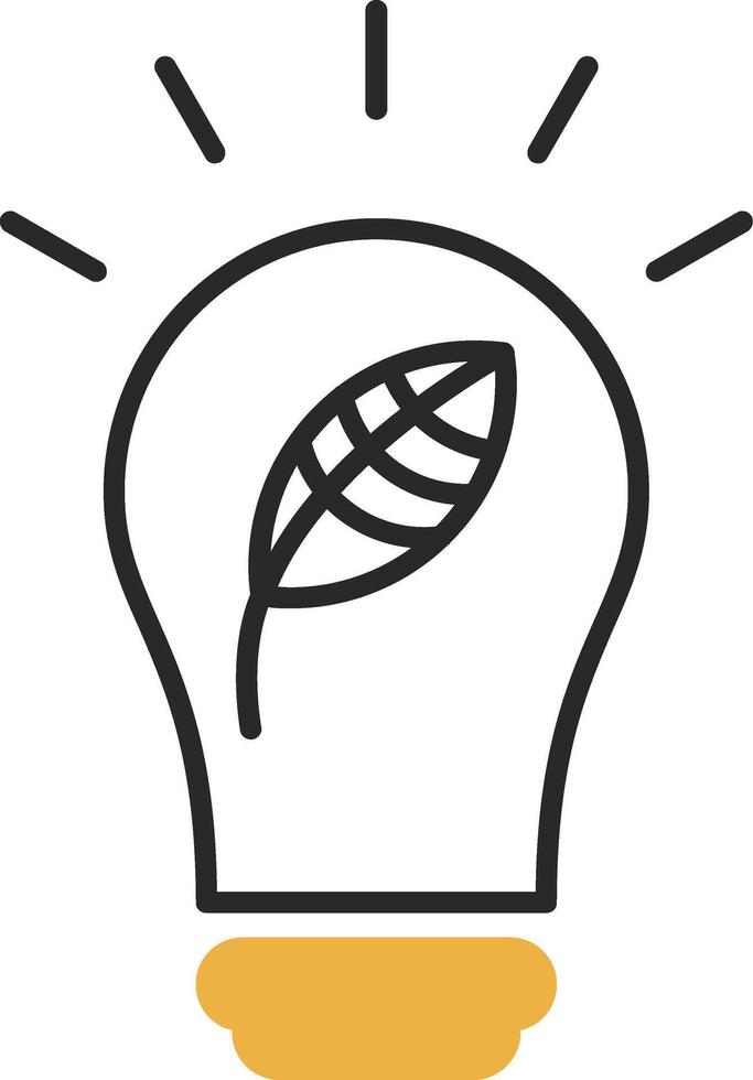 Bulb Skined Filled Icon vector