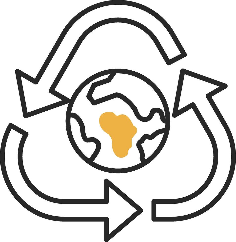 Recycle Skined Filled Icon vector