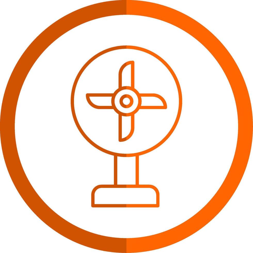 ventilador línea naranja circulo icono vector