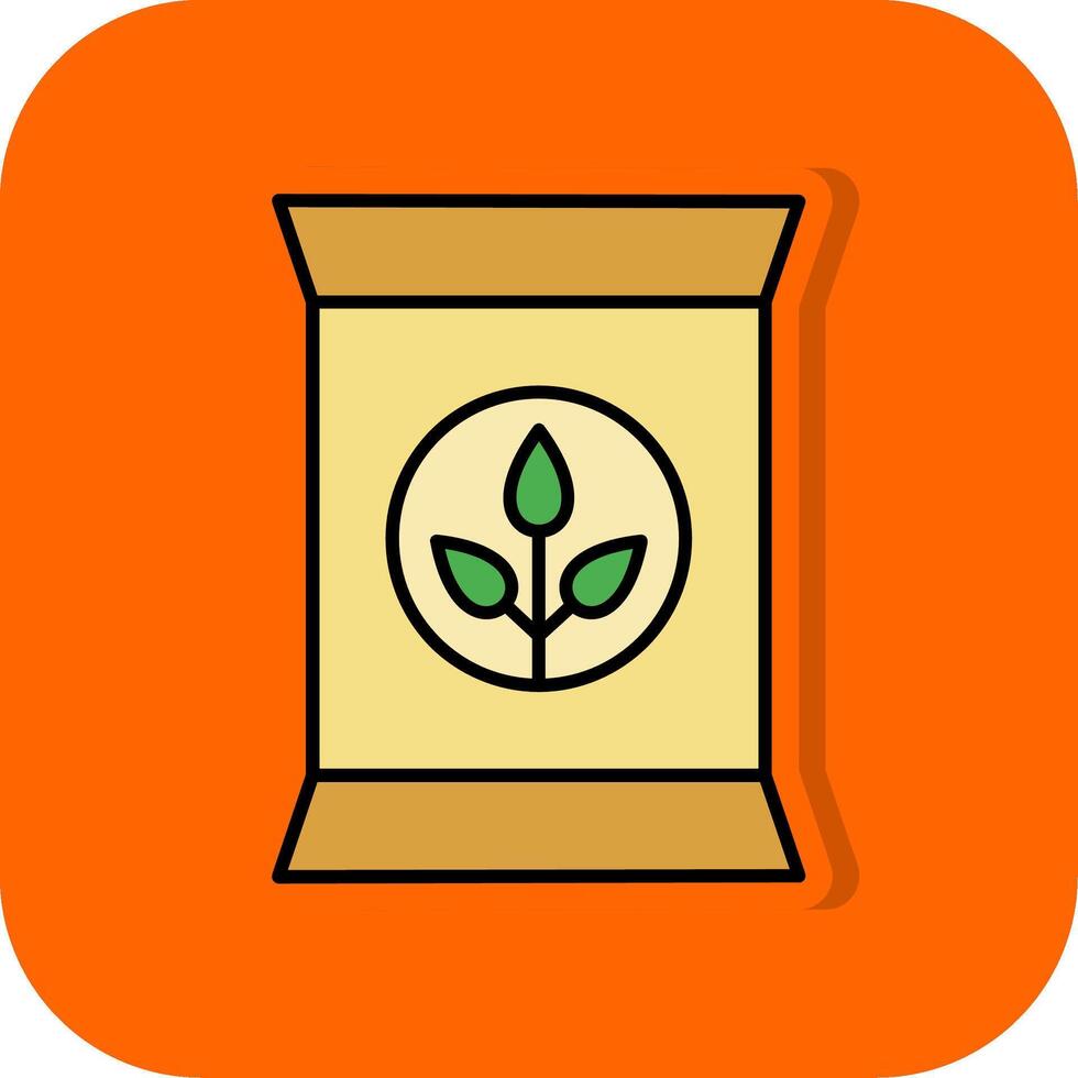 Fertilizer Filled Orange background Icon vector