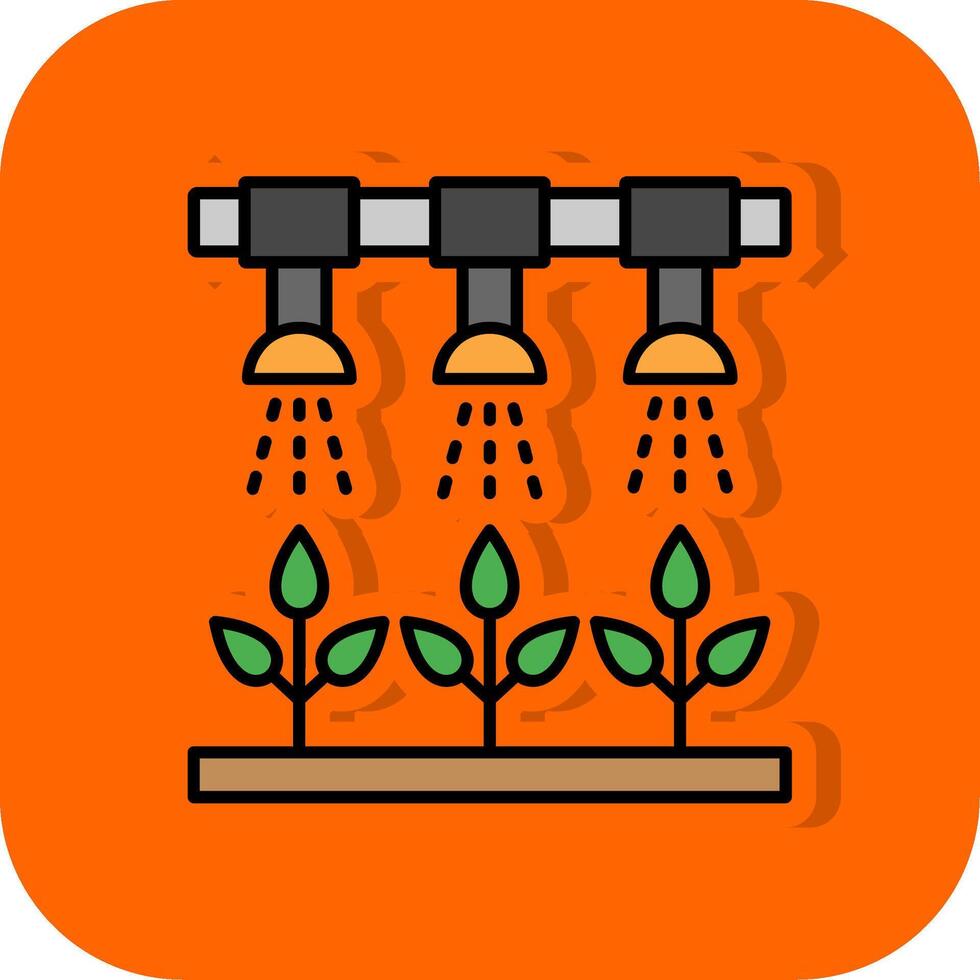 Irrigation System Filled Orange background Icon vector