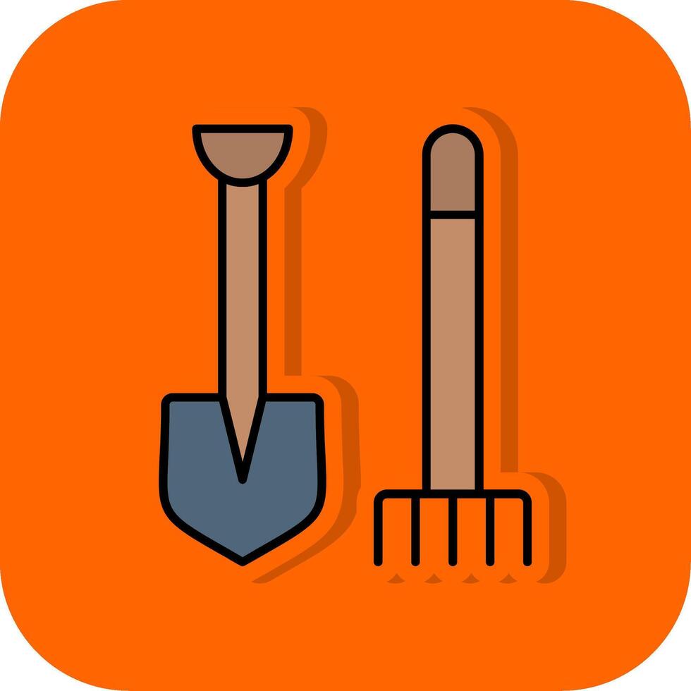 Pitchfork Filled Orange background Icon vector
