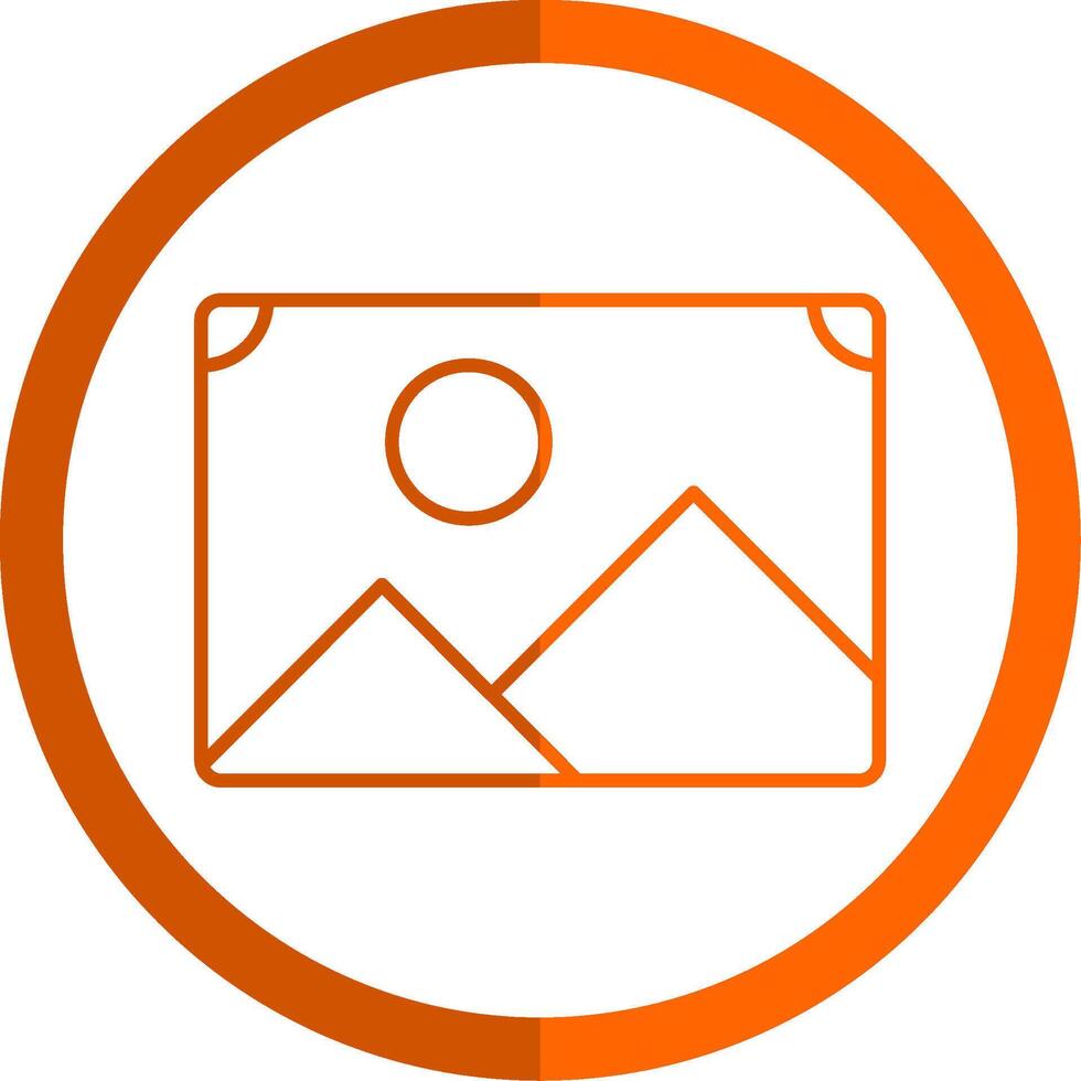 Photo Line Orange Circle Icon vector