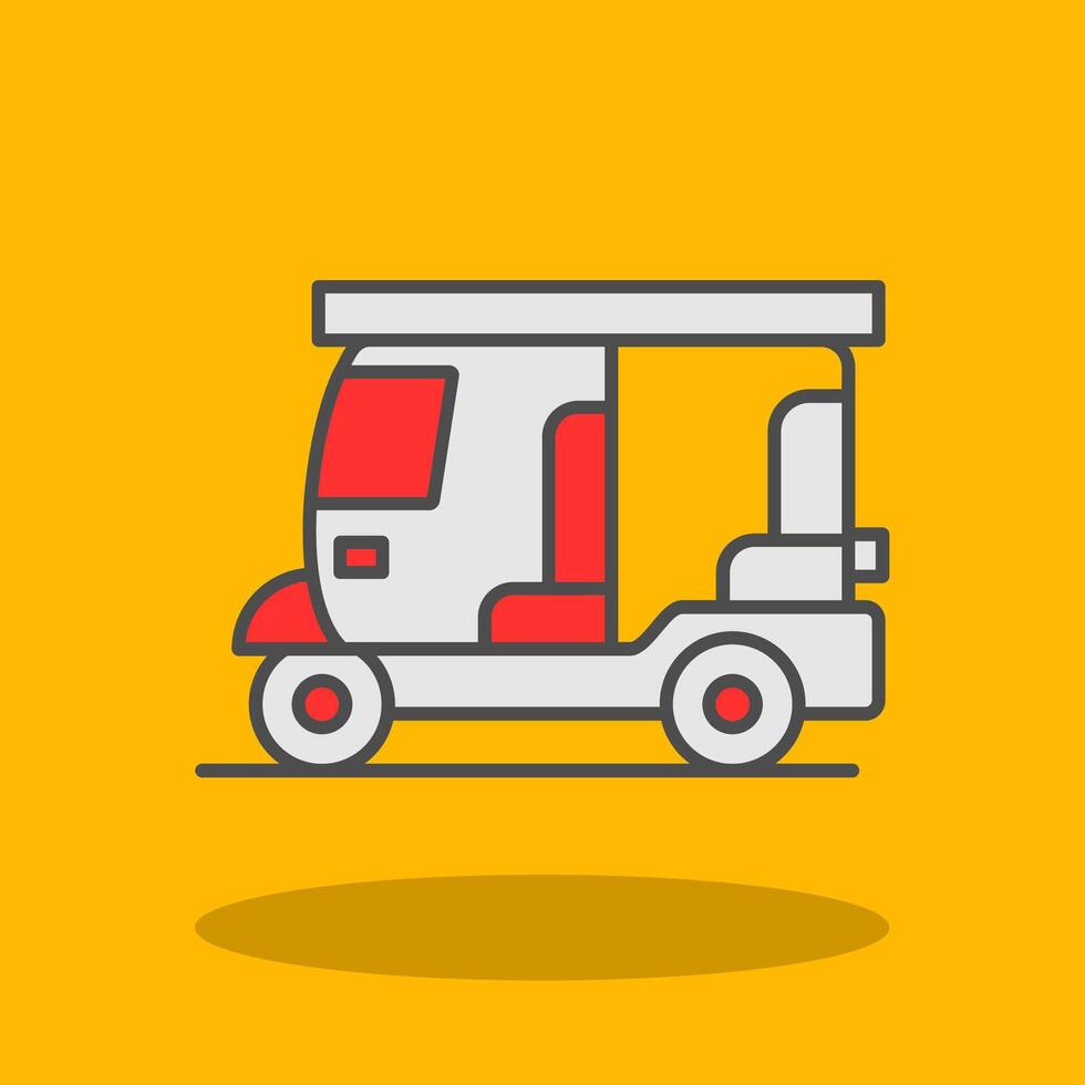 Rickshaw Filled Shadow Icon vector