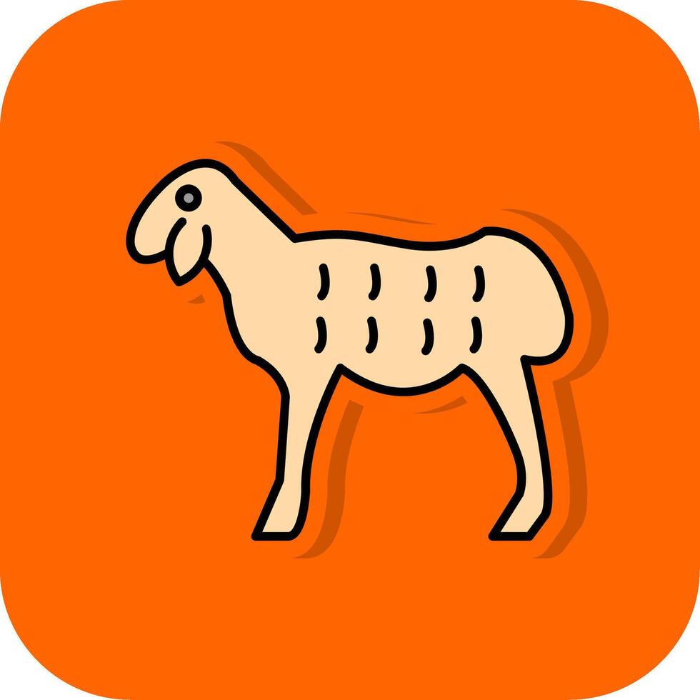 Sheep Filled Orange background Icon vector