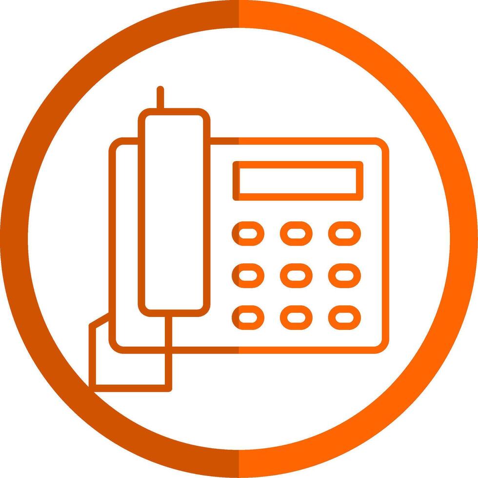 Telephone Line Orange Circle Icon vector