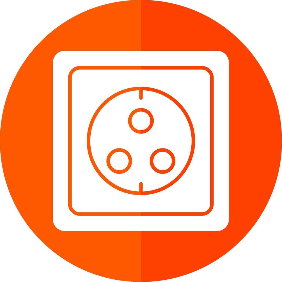 Wall Socket Glyph Red Circle Icon vector