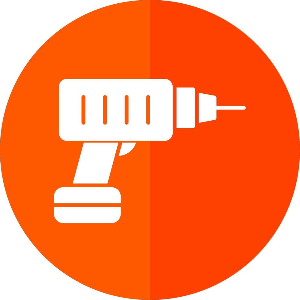 Hammer Drill Glyph Red Circle Icon vector