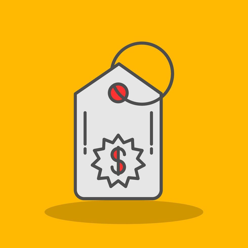 Price Tag Filled Shadow Icon vector