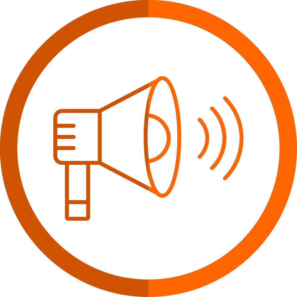 Loud Speaker Line Orange Circle Icon vector