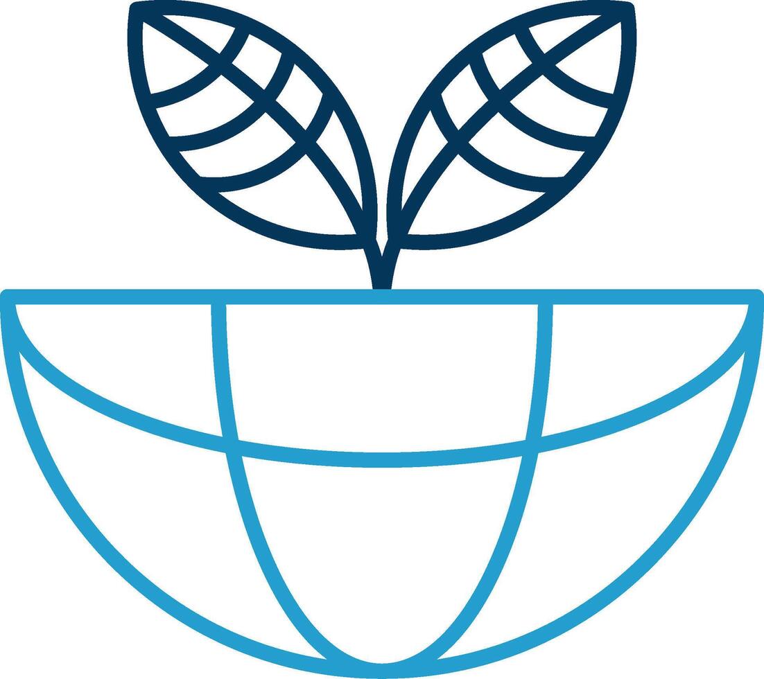 Ecosystem Line Blue Two Color Icon vector