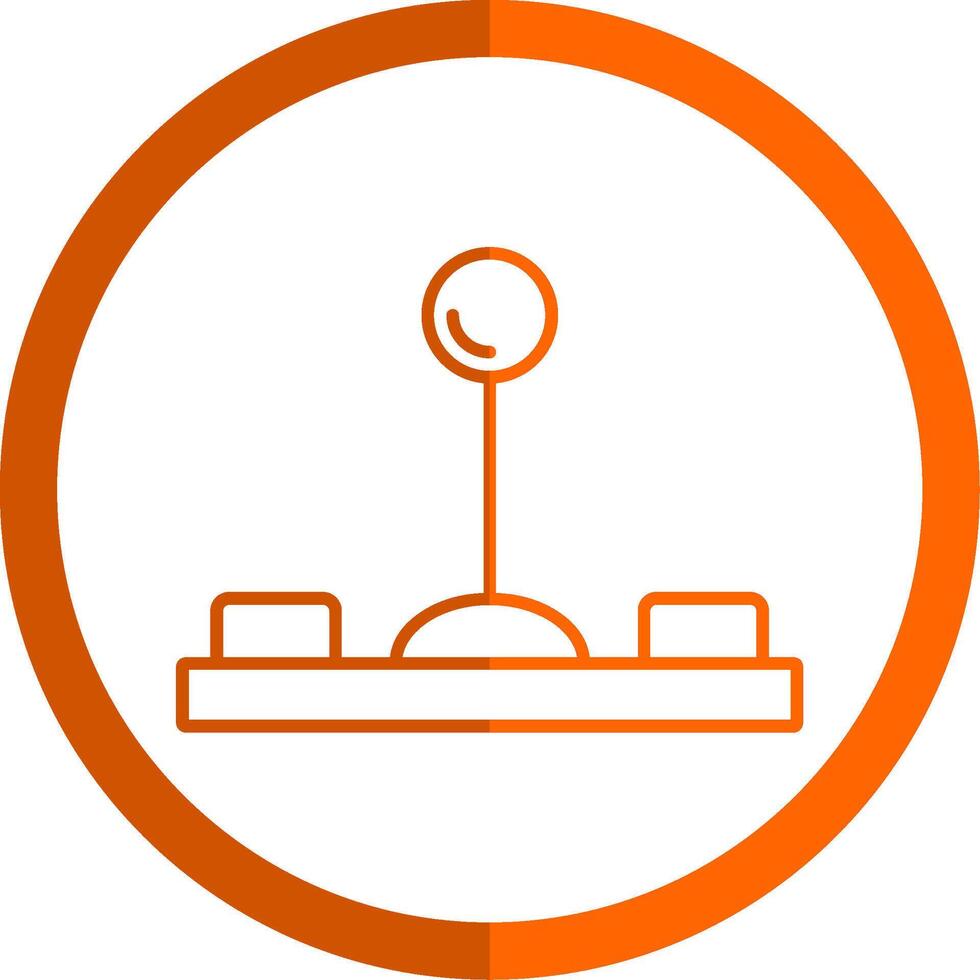 palanca de mando línea naranja circulo icono vector