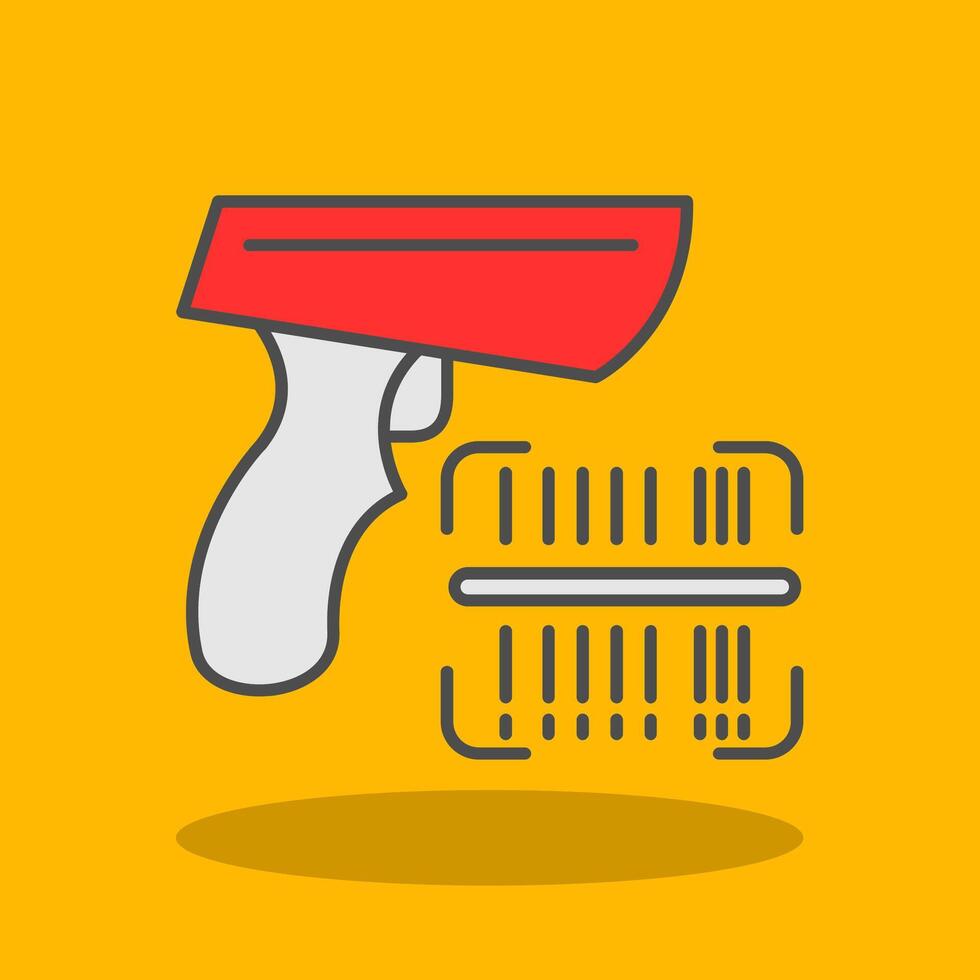 Barcode Filled Shadow Icon vector