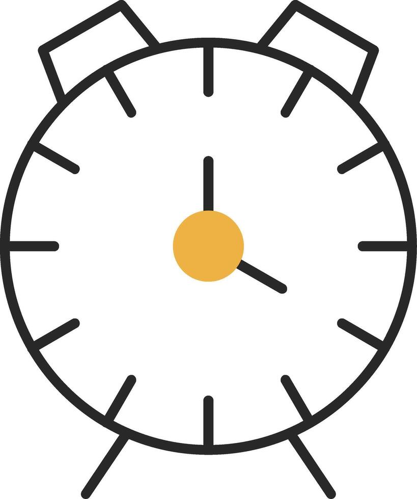 Alarm Clock Skined Filled Icon vector