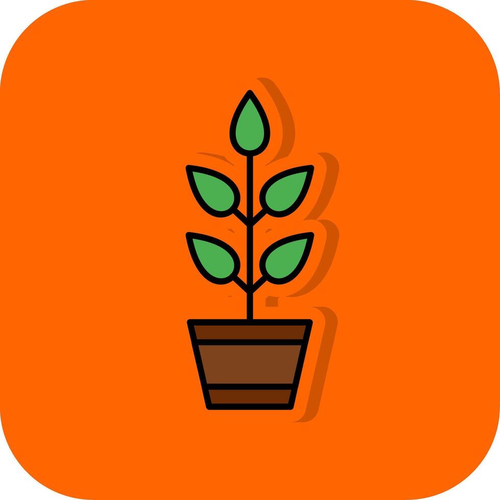 Plant Filled Orange background Icon vector