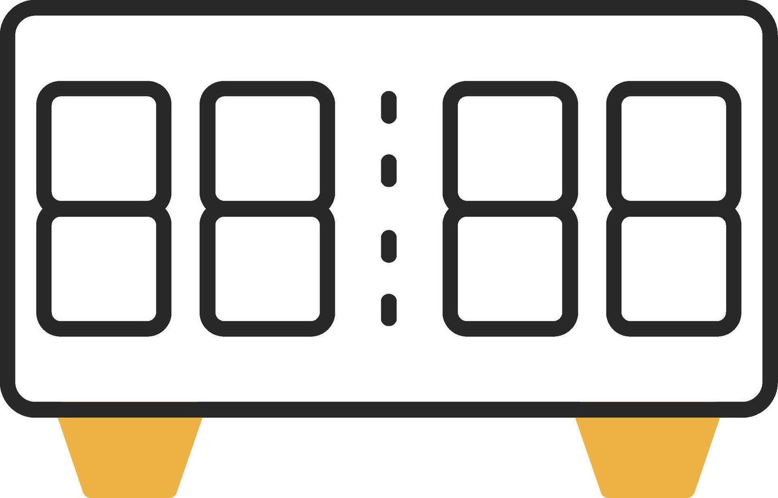 Digital Clock Skined Filled Icon vector